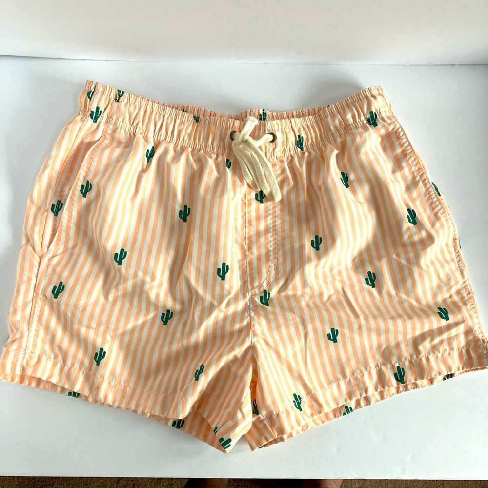 H&M men's swim trunks, cactus pattern, size medium, NWOT